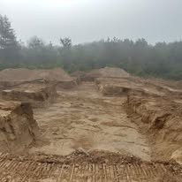 Farm pond construction excavation in Grey County Ontario